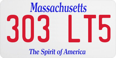 MA license plate 303LT5