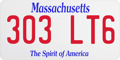 MA license plate 303LT6