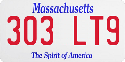 MA license plate 303LT9