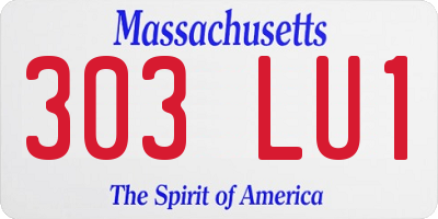 MA license plate 303LU1