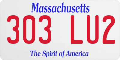 MA license plate 303LU2