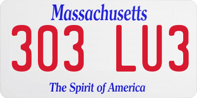 MA license plate 303LU3