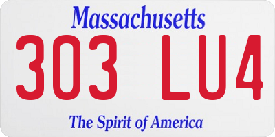 MA license plate 303LU4