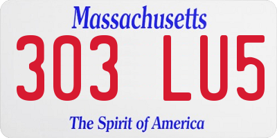 MA license plate 303LU5