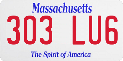 MA license plate 303LU6