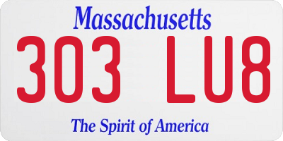 MA license plate 303LU8