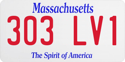 MA license plate 303LV1