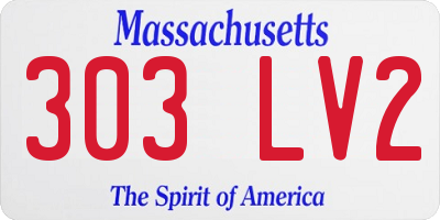 MA license plate 303LV2