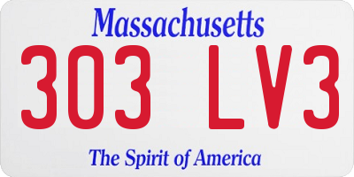 MA license plate 303LV3