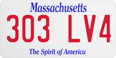 MA license plate 303LV4