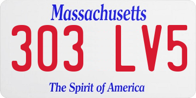 MA license plate 303LV5