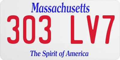 MA license plate 303LV7