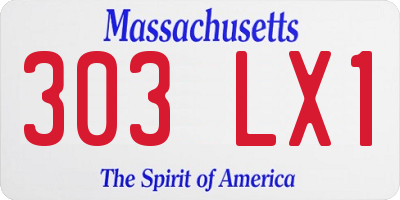MA license plate 303LX1