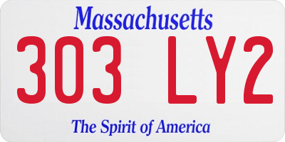 MA license plate 303LY2