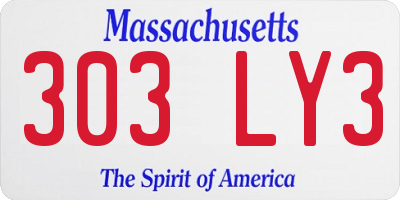 MA license plate 303LY3