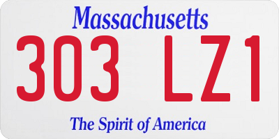 MA license plate 303LZ1