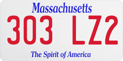 MA license plate 303LZ2