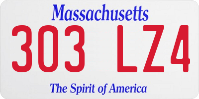 MA license plate 303LZ4