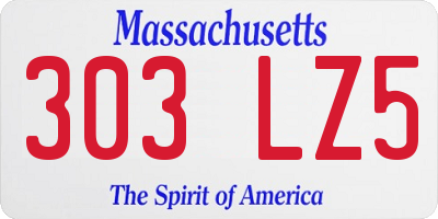 MA license plate 303LZ5