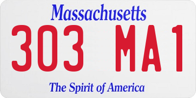 MA license plate 303MA1