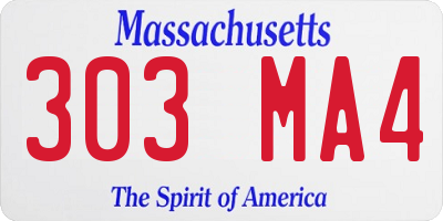 MA license plate 303MA4