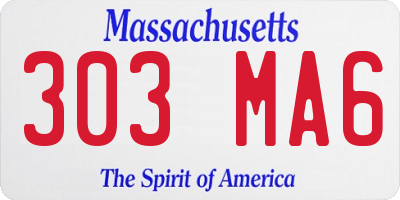 MA license plate 303MA6