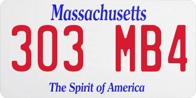 MA license plate 303MB4