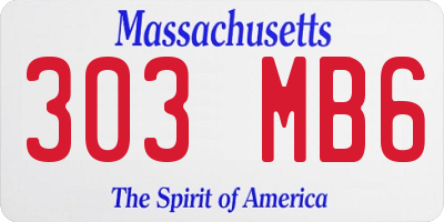 MA license plate 303MB6