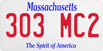 MA license plate 303MC2