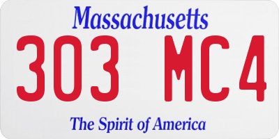 MA license plate 303MC4