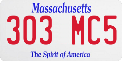 MA license plate 303MC5