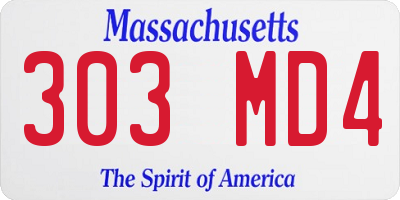 MA license plate 303MD4