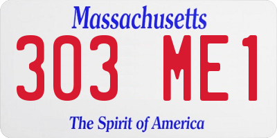 MA license plate 303ME1