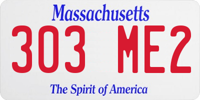 MA license plate 303ME2