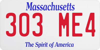 MA license plate 303ME4