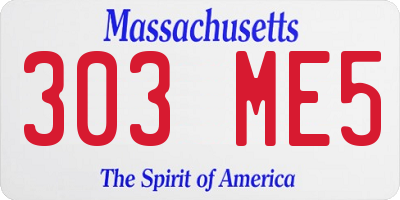 MA license plate 303ME5