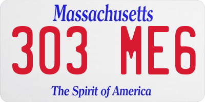 MA license plate 303ME6