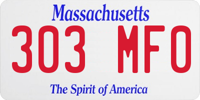 MA license plate 303MF0