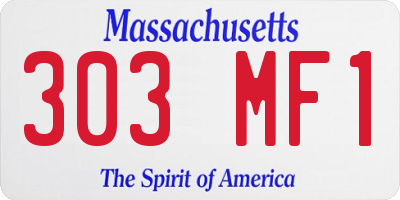 MA license plate 303MF1