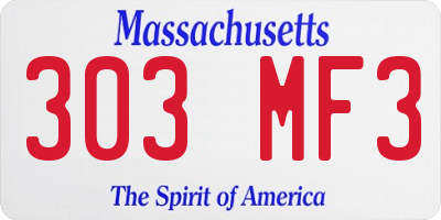 MA license plate 303MF3