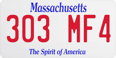 MA license plate 303MF4