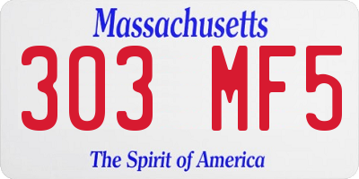 MA license plate 303MF5