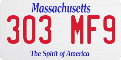 MA license plate 303MF9