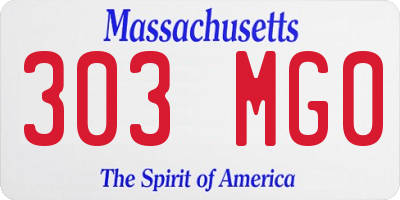 MA license plate 303MG0