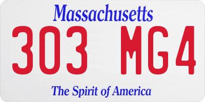 MA license plate 303MG4
