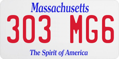MA license plate 303MG6
