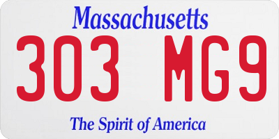MA license plate 303MG9