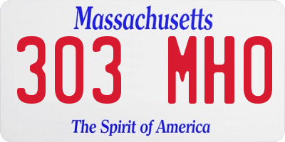 MA license plate 303MH0