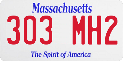 MA license plate 303MH2