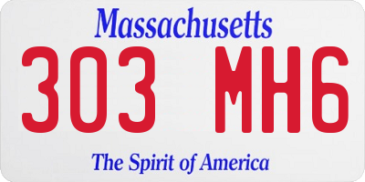 MA license plate 303MH6